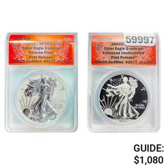 [2]2013 Silver Eagle ANACS EU/RP70