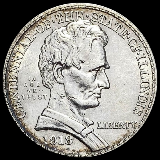 1918 Silver Half Dollar Illinois Centennial GEM BU