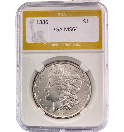 1886 Silver $1 Morgan Dollar PGA MS64