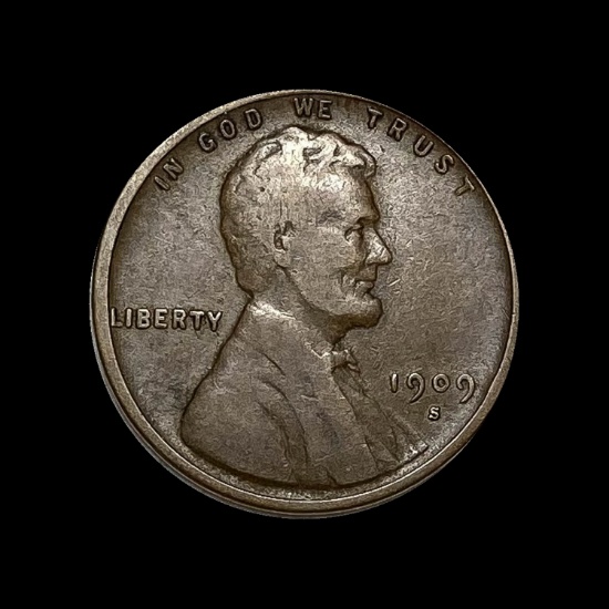 1909-S Lincoln Wheat Cent LIGHTLY CIRCULATED