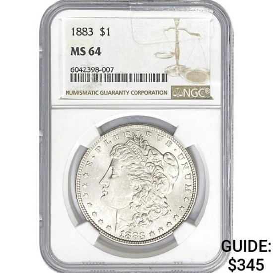 1883 Morgan Silver Dollar NGC MS64