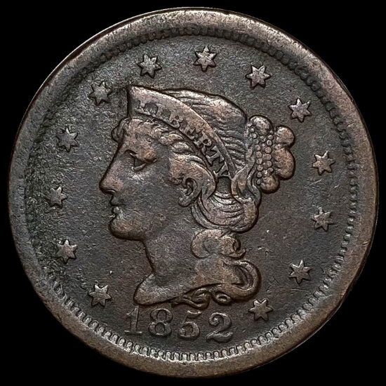 1852 Braided Hair Large Cent LIGHTLY CIRCULATED