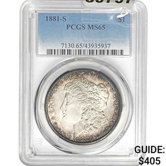 1881-S Morgan Silver Dollar PCGS MS65