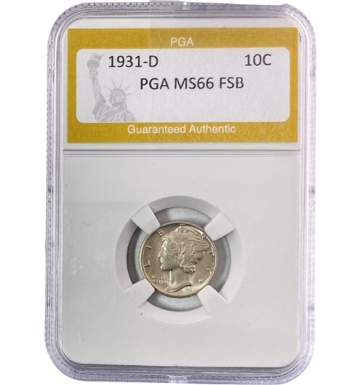 1931-D Mercury Dime PGA MS66 FSB