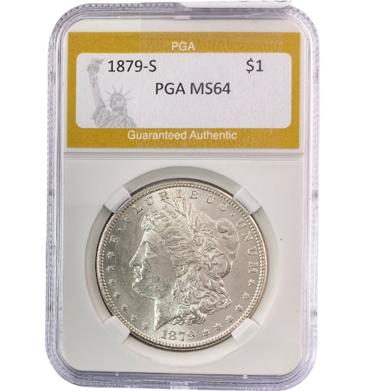 1879-S Silver $1 Morgan Dollar PGA MS64