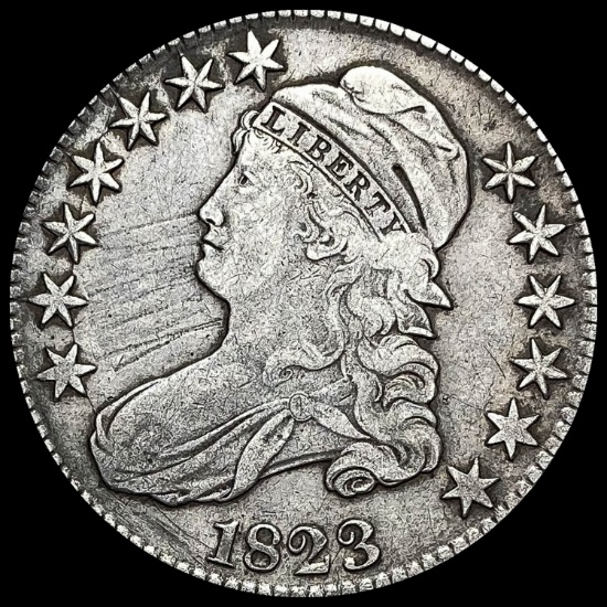 1823 Silver Capped Bust Half Dollar LIGHTLY CIRCULATED