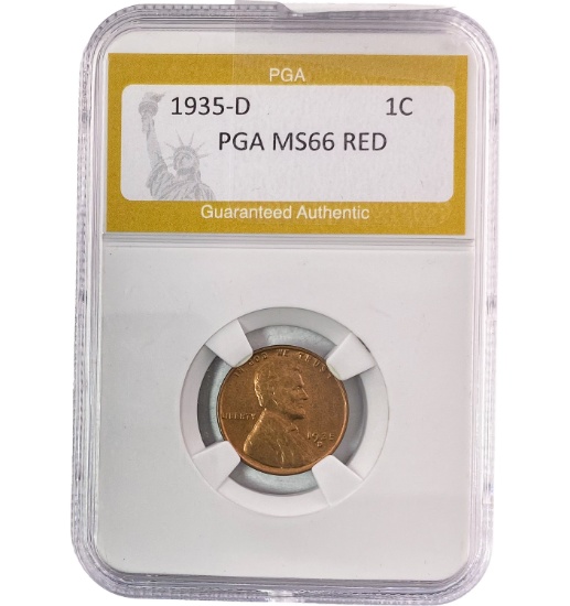 1935-D Lincoln Cent PGA MS66 RED