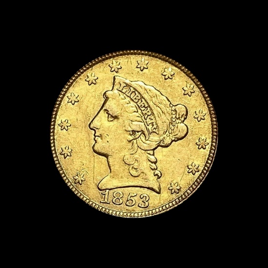 1853 Gold $2.50 Liberty Head Quarter Eagle CLOSELY UNCIRCULATED