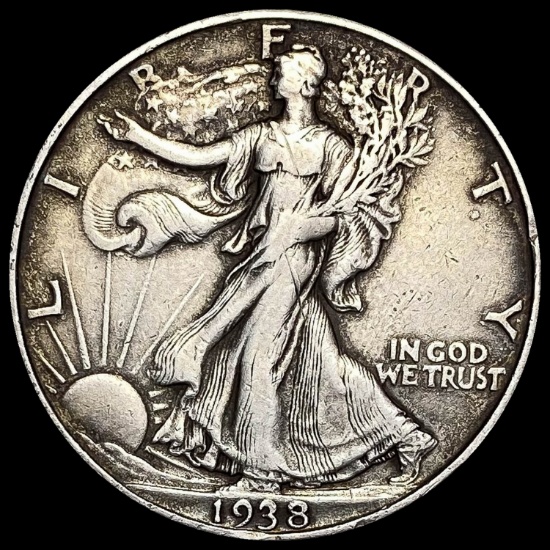 1938-D Silver Walking Liberty Half Dollar LIGHTLY CIRCULATED
