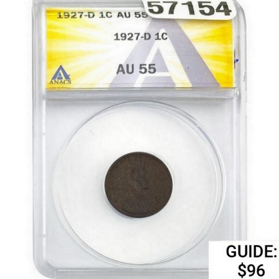 1927-D Lincoln Cent ANACS AU55