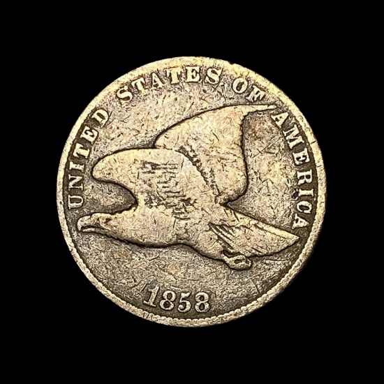 1858 Copper-Nickel Flying Eagle Cent NICELY CIRCULATED