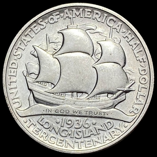 1936 Silver Half Dollar Long Island Tercentenary GEM BU