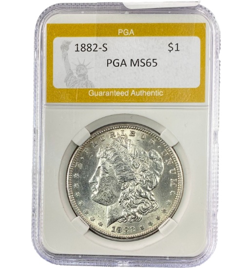 1882-S Morgan Silver Dollar PGA MS65