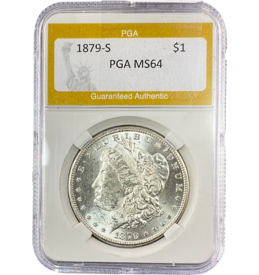 1879-S Morgan Silver Dollar PGA MS64