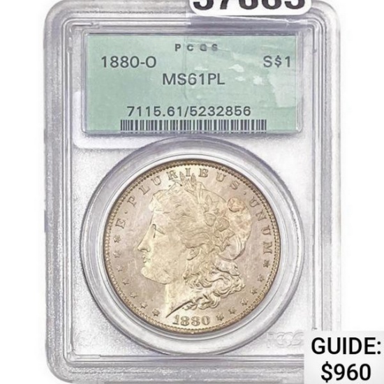 1880-O Morgan Silver Dollar PCGS MS61 PL