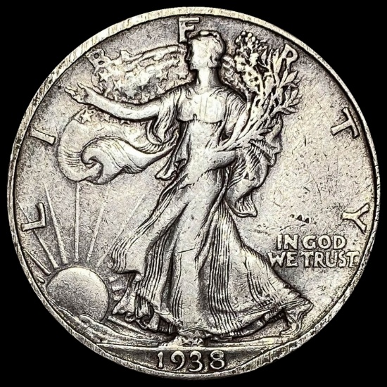 1938-D Silver Walking Liberty Half Dollar LIGHTLY CIRCULATED