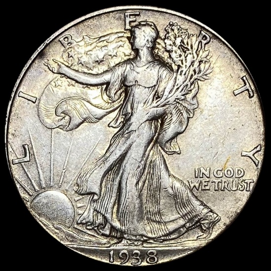 1938-D Silver Walking Liberty Half Dollar LIGHTLY CIRCULATED