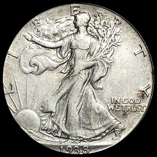 1938-D Silver Walking Liberty Half Dollar LIGHTLY CIRCULATED