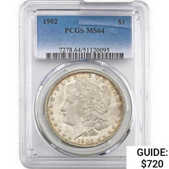 1902 Morgan Silver Dollar PCGS MS64