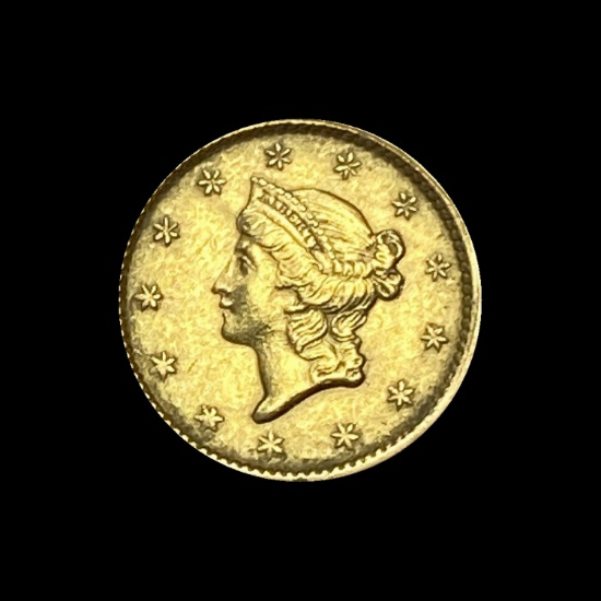 1851 Gold $1 Liberty Head Type 1 CHOICE AU
