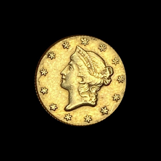 1851 Gold $1 Liberty Head Type 1 CHOICE AU