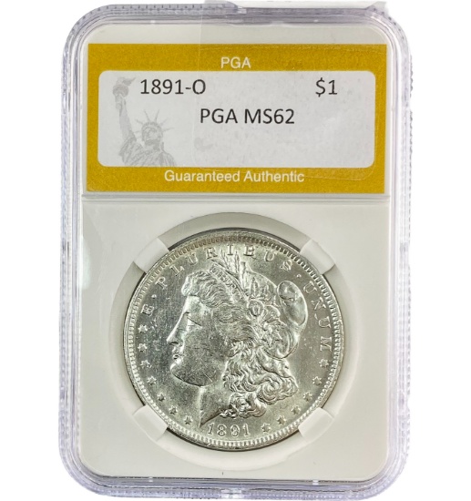 1891-O Morgan Silver Dollar PGA MS62