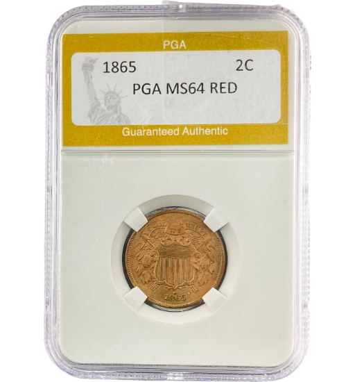 1865 2C PGA MS64 RED
