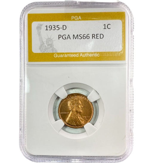 1935-D Wheat Cent PGA MS66 RED