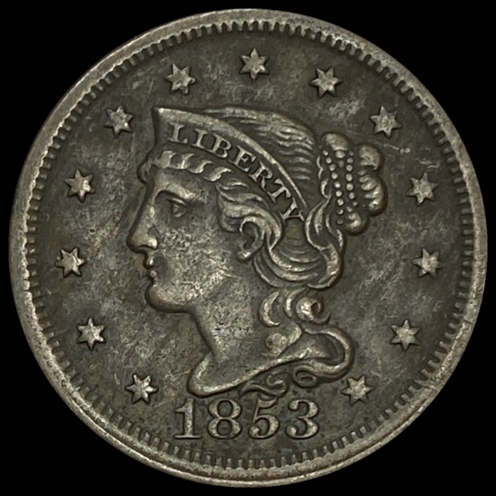 1853 Braided Hair Large Cent NEARLY UNCIRCULATED