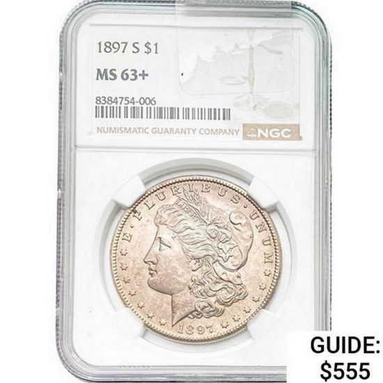 1897-S Morgan Silver Dollar NGC MS63+