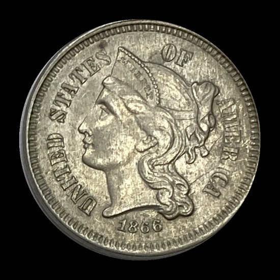 1866 Nickel Three-Cent Piece UNCIRCULATED