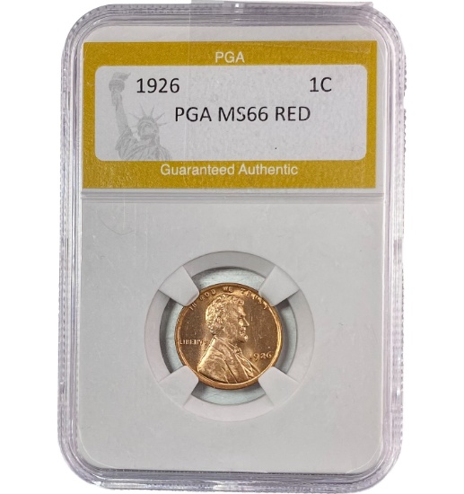 1926 Wheat Cent PGA MS66 RED