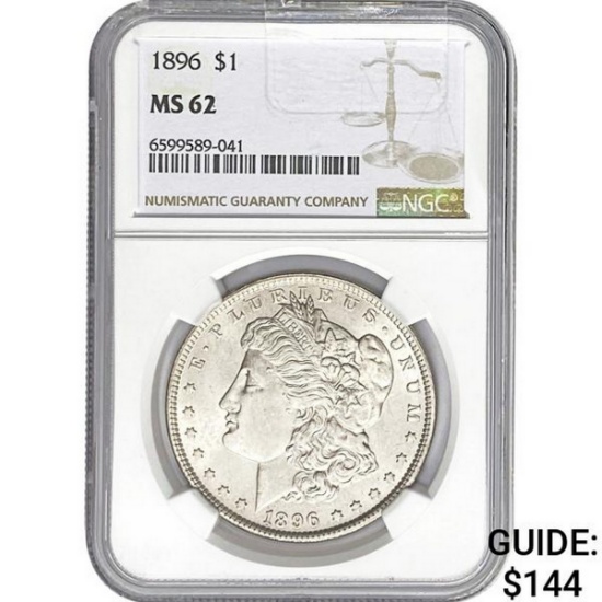 1896 Morgan Silver Dollar NGC MS62