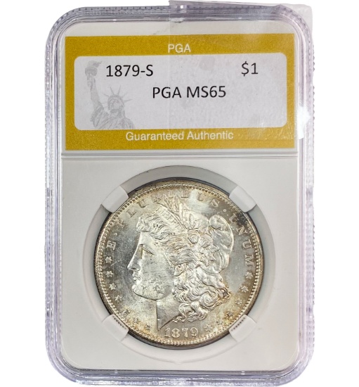 1879-S Morgan Silver Dollar PGA MS65