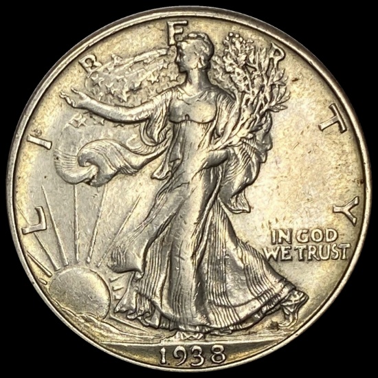 1938-D Silver Half Dollar Walking Liberty CLOSELY UNCIRCULATED