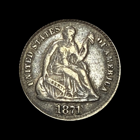 1871 Seated Liberty Half Dime CLOSELY UNCIRCULATED