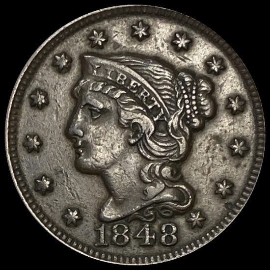 1848 Braided Hair Large Cent LIGHTLY CIRCULATED