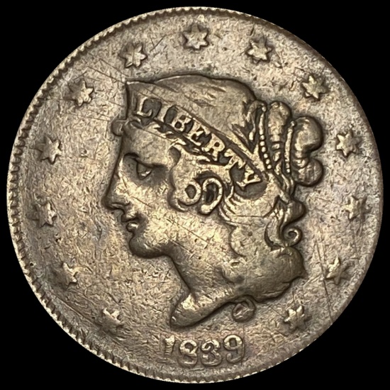 1839 Braided Hair Large Cent NICELY CIRCULATED