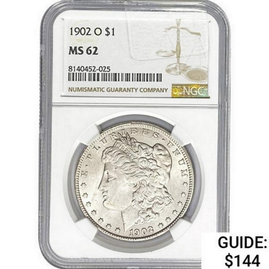 1902-O Morgan Silver Dollar NGC MS62