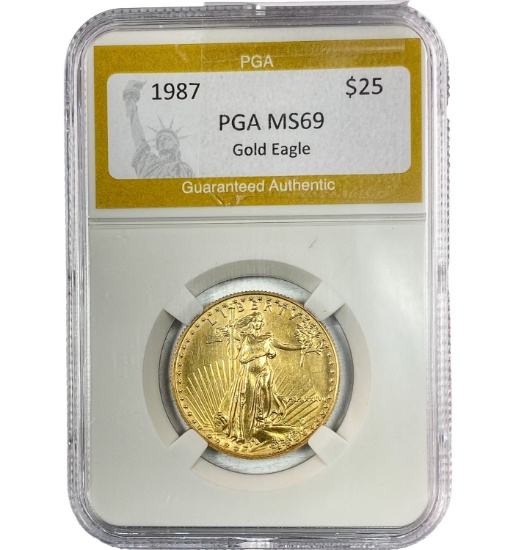 1987 $25 Gold Eagle PGA MS69