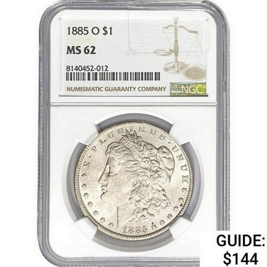 1885-O Morgan Silver Dollar NGC MS62