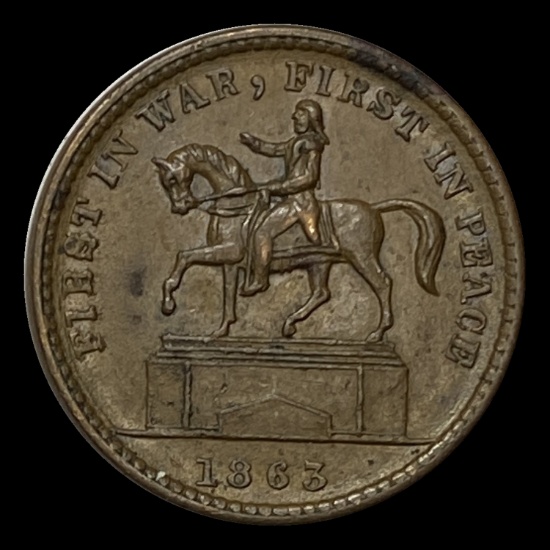 1863 Civil War Token - First in War Union Forever UNCIRCULATED