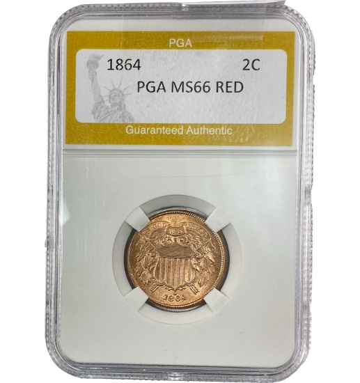 1864 2C PGA MS66 RED