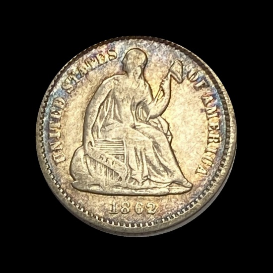 1862 Silver Seated Liberty Dime CLOSELY UNCIRCULATED