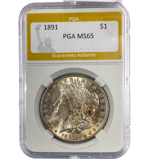 1891 Morgan Silver Dollar PGA MS65