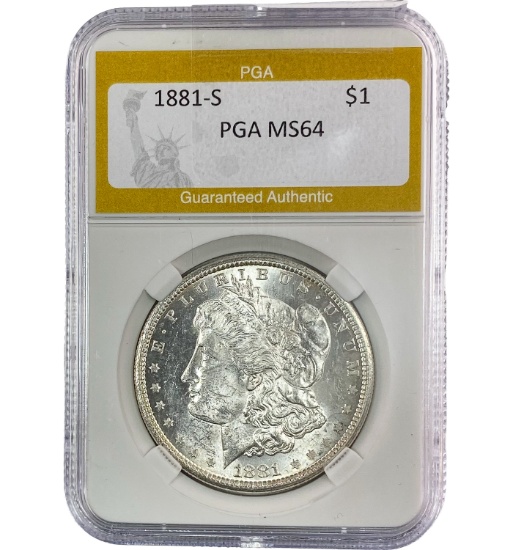1881-S Morgan Silver Dollar PGA MS64