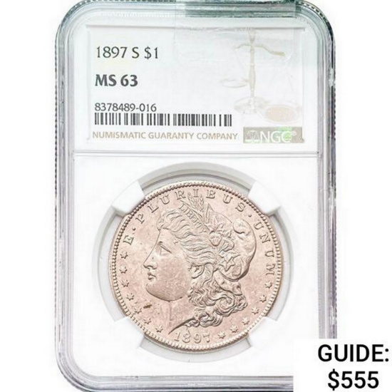 1897-S Morgan Silver Dollar NGC MS63