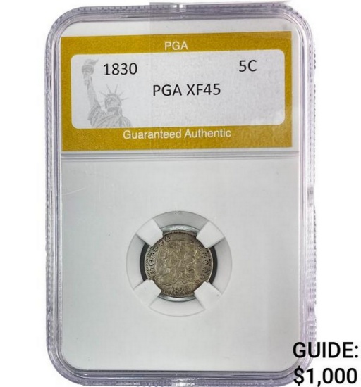 1830 Capped Bust Half Dime PGA XF45