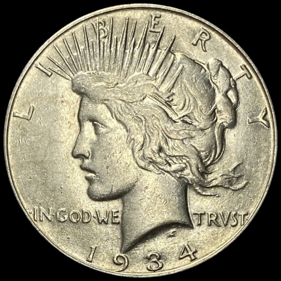 1934-S Silver Peace Dollar NEARLY UNCIRCULATED