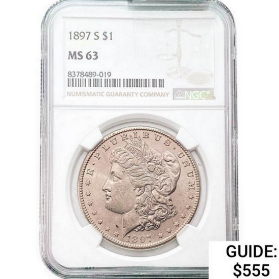 1897-S Morgan Silver Dollar NGC MS63